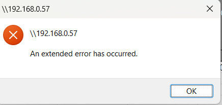 an extended error has occurred